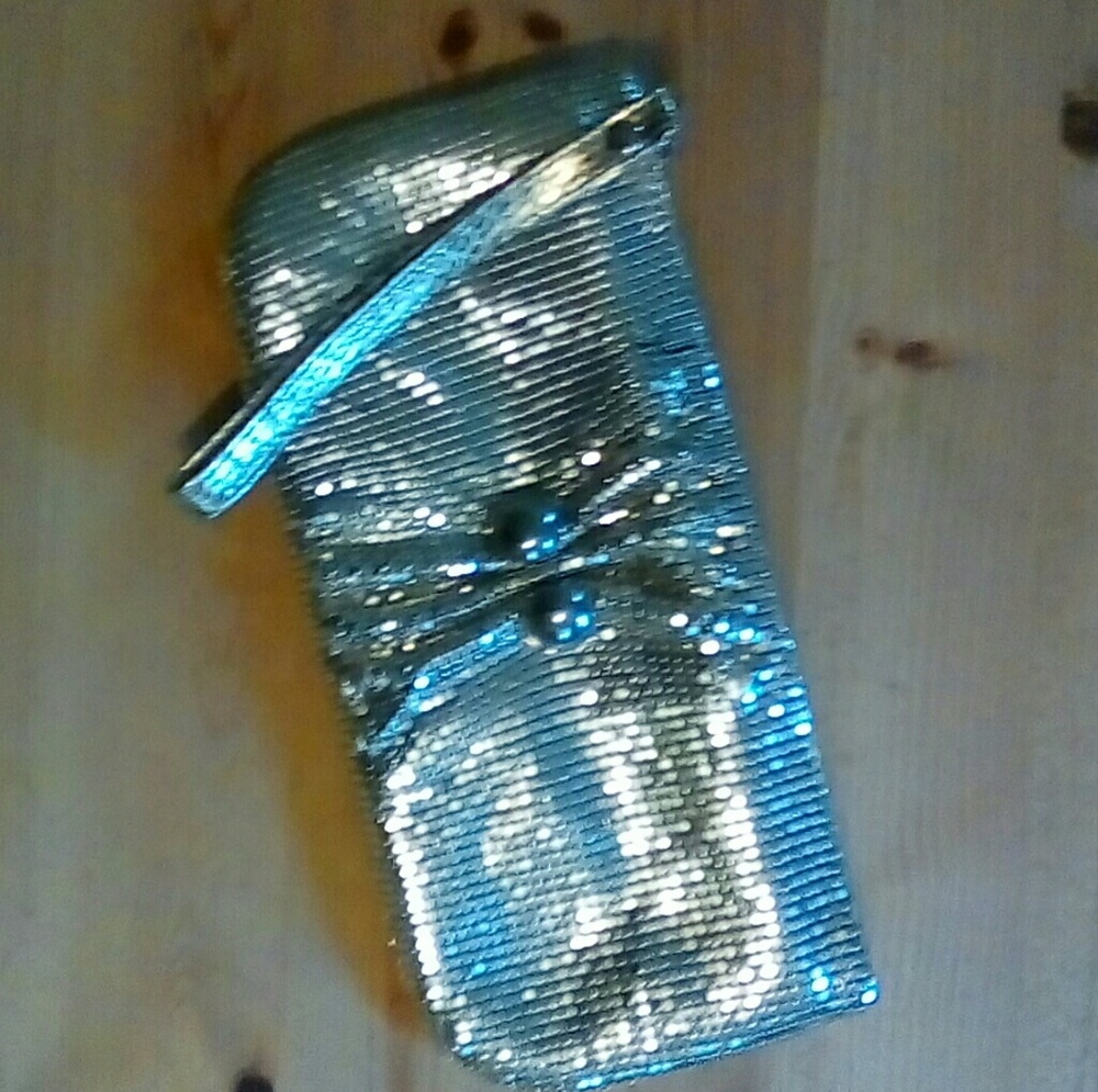 Icing gold mesh wristlet